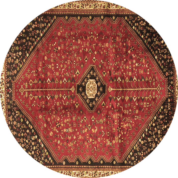 Round Persian Brown Traditional Rug, tr3050brn
