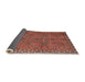 Sideview of Traditional Orange Salmon Pink Persian Rug, tr3051