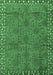 Machine Washable Persian Emerald Green Traditional Area Rugs, wshtr3051emgrn