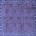 Square Persian Blue Traditional Rug, tr3051blu