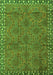 Serging Thickness of Machine Washable Persian Green Traditional Area Rugs, wshtr3051grn