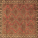 Square Machine Washable Persian Brown Traditional Rug, wshtr3051brn