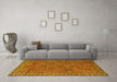 Machine Washable Persian Yellow Traditional Rug in a Living Room, wshtr3051yw