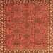 Round Machine Washable Persian Orange Traditional Area Rugs, wshtr3051org