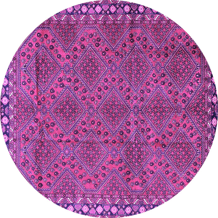 Round Persian Purple Traditional Rug, tr3051pur