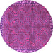 Round Persian Purple Traditional Rug, tr3051pur