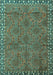 Machine Washable Persian Turquoise Traditional Area Rugs, wshtr3051turq