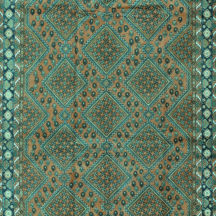 Machine Washable Persian Turquoise Traditional Area Rugs, wshtr3051turq