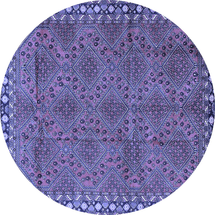 Round Persian Blue Traditional Rug, tr3051blu