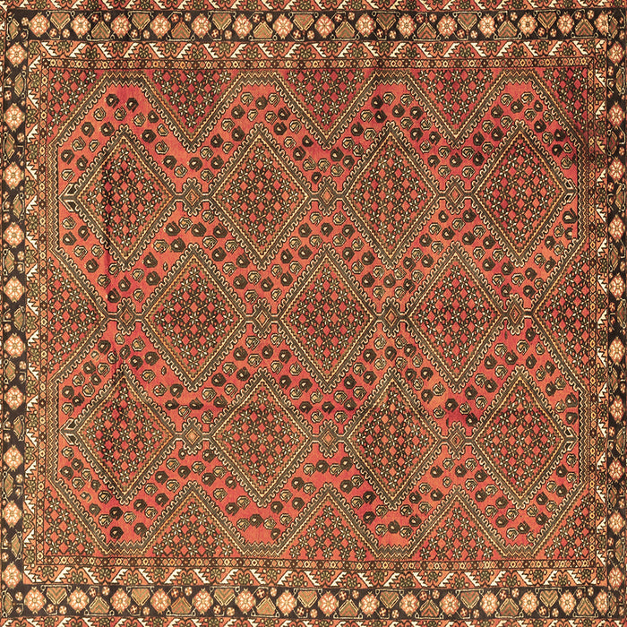 Square Persian Brown Traditional Rug, tr3051brn