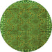 Machine Washable Persian Green Traditional Area Rugs, wshtr3051grn