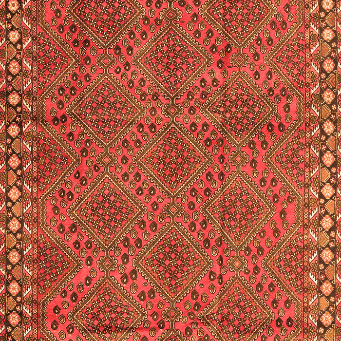 Serging Thickness of Machine Washable Persian Orange Traditional Area Rugs, wshtr3051org