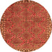 Square Persian Orange Traditional Rug, tr3051org