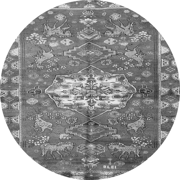 Square Animal Gray Traditional Rug, tr3052gry