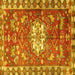 Square Animal Yellow Traditional Rug, tr3052yw