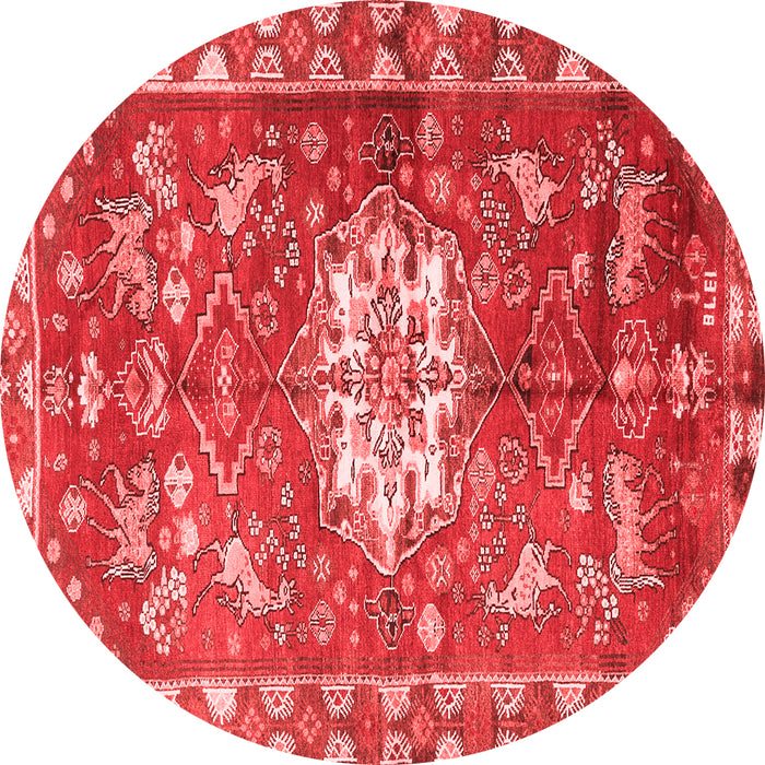 Machine Washable Animal Red Traditional Rug, wshtr3052red