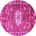 Round Animal Pink Traditional Rug, tr3052pnk