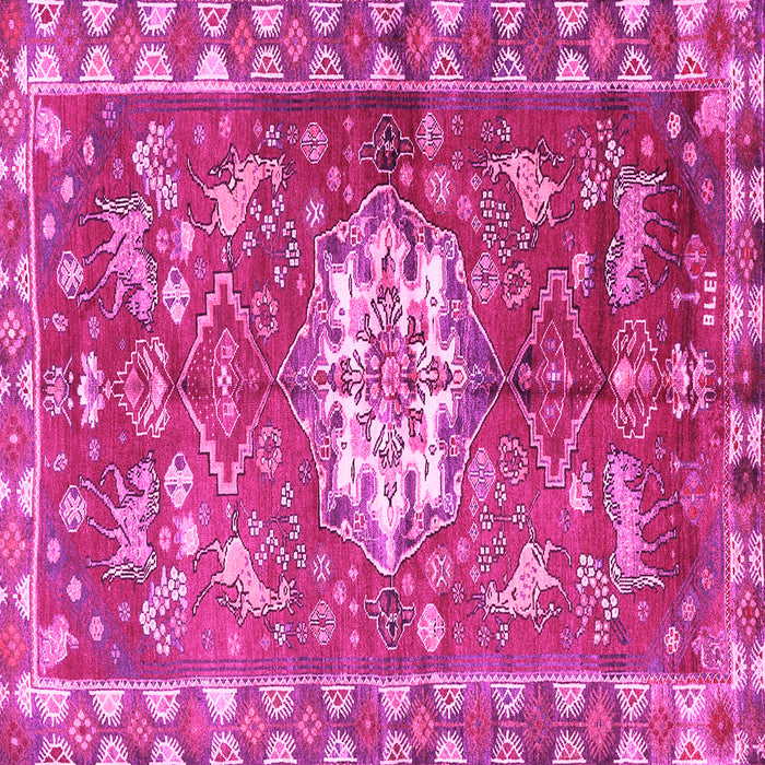 Square Machine Washable Animal Pink Traditional Rug, wshtr3052pnk