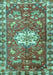 Animal Turquoise Traditional Rug, tr3052turq