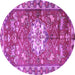 Round Animal Purple Traditional Rug, tr3052pur