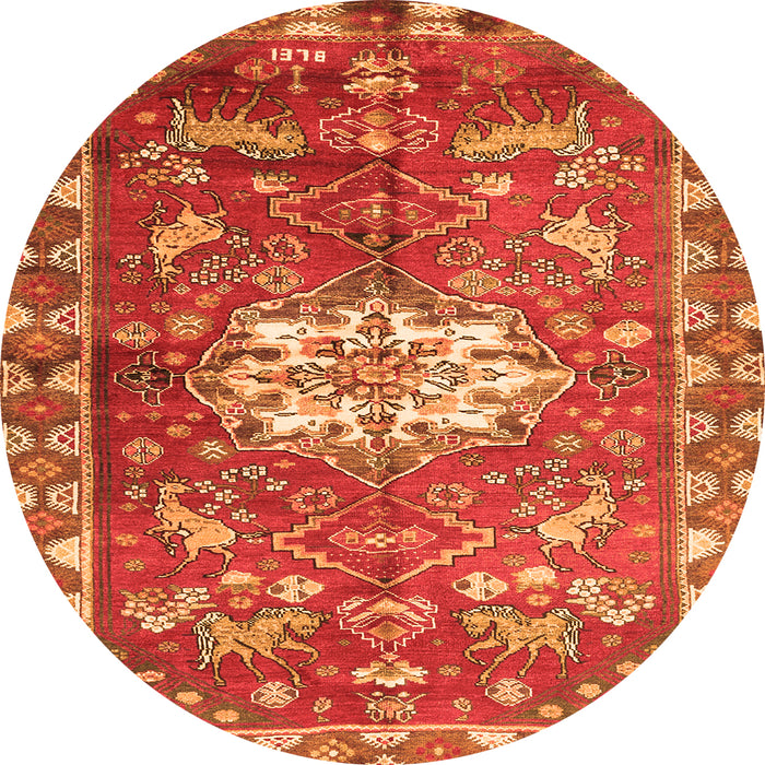 Machine Washable Animal Orange Traditional Area Rugs, wshtr3052org