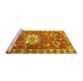 Sideview of Machine Washable Animal Yellow Traditional Rug, wshtr3052yw