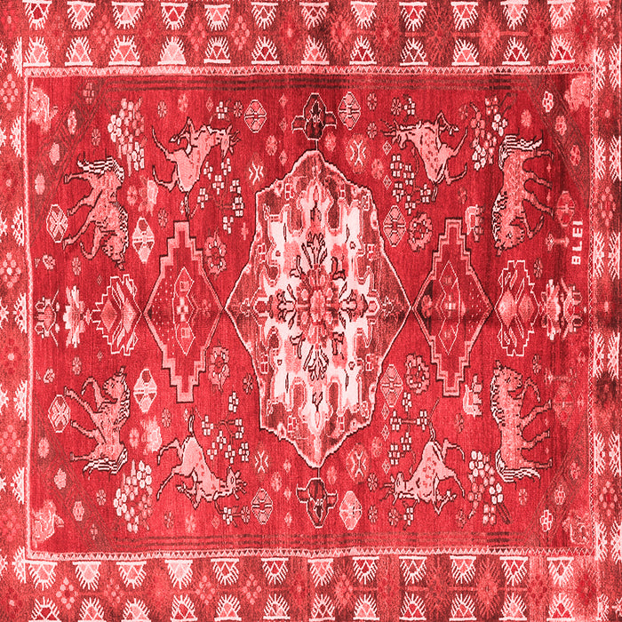 Machine Washable Animal Red Traditional Rug, wshtr3052red