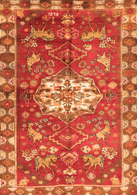 Animal Orange Traditional Rug, tr3052org