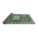 Sideview of Animal Turquoise Traditional Rug, tr3052turq