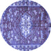 Round Animal Blue Traditional Rug, tr3052blu