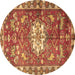 Round Animal Brown Traditional Rug, tr3052brn