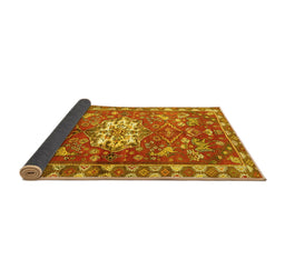 Sideview of Animal Yellow Traditional Rug, tr3052yw