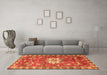 Machine Washable Animal Orange Traditional Area Rugs in a Living Room, wshtr3052org