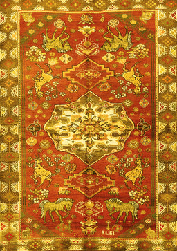 Animal Yellow Traditional Rug, tr3052yw