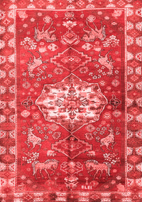 Animal Red Traditional Rug, tr3052red