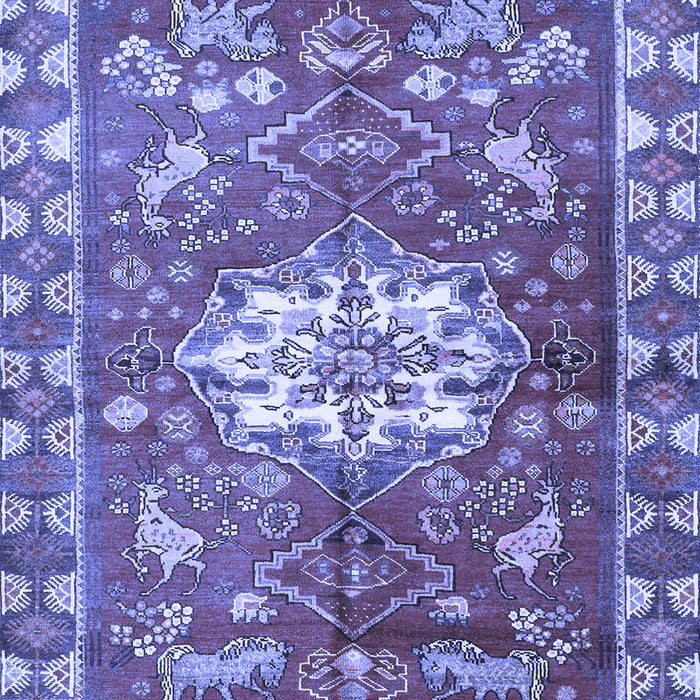 Machine Washable Animal Blue Traditional Rug, wshtr3052blu