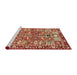 Sideview of Machine Washable Traditional Sandy Brown Rug, wshtr3053