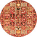 Machine Washable Persian Orange Traditional Area Rugs, wshtr3053org