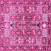 Square Machine Washable Persian Pink Traditional Rug, wshtr3053pnk