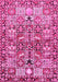 Machine Washable Persian Pink Traditional Rug, wshtr3053pnk