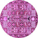 Round Machine Washable Persian Purple Traditional Area Rugs, wshtr3053pur