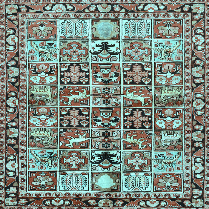 Square Machine Washable Persian Light Blue Traditional Rug, wshtr3053lblu