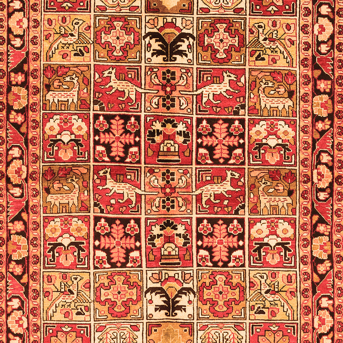 Serging Thickness of Machine Washable Persian Orange Traditional Area Rugs, wshtr3053org