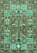 Machine Washable Persian Turquoise Traditional Area Rugs, wshtr3053turq