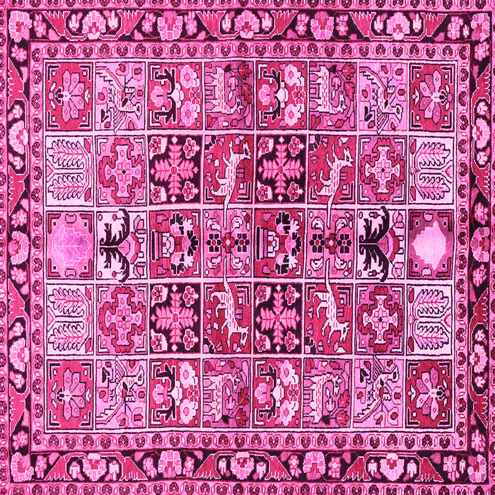 Square Persian Pink Traditional Rug, tr3053pnk