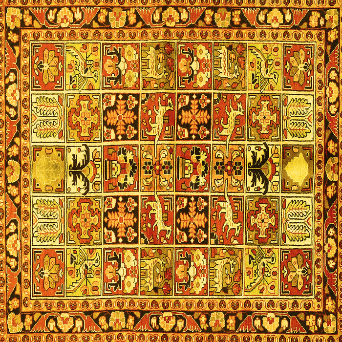 Square Machine Washable Persian Yellow Traditional Rug, wshtr3053yw