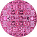 Round Persian Pink Traditional Rug, tr3053pnk