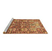 Sideview of Machine Washable Persian Brown Traditional Rug, wshtr3053brn