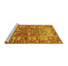 Sideview of Machine Washable Persian Yellow Traditional Rug, wshtr3053yw