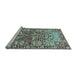 Sideview of Machine Washable Persian Light Blue Traditional Rug, wshtr3053lblu